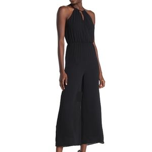 Lush Wide Leg Keyhole Jumpsuit Black Size Small